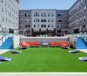 Rooftop artificial grass common area