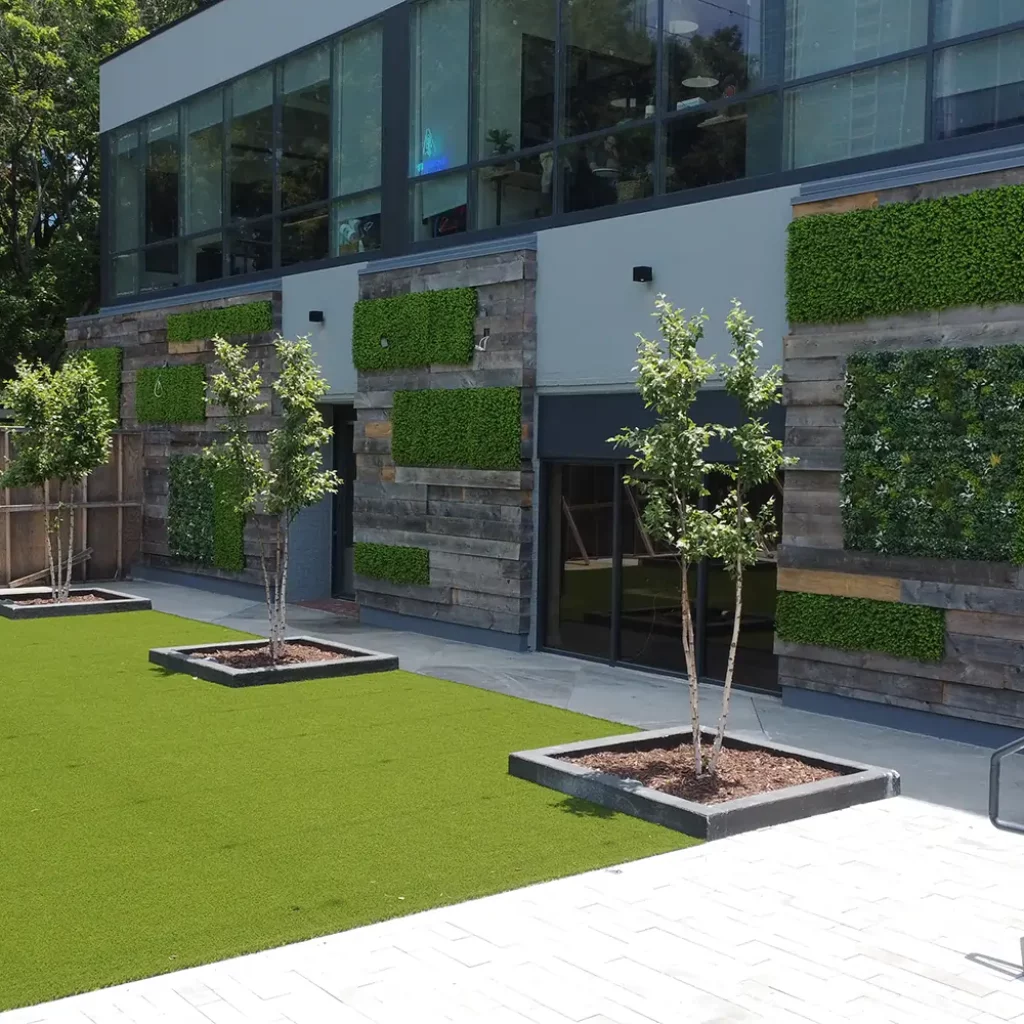 Commercial artificial living wall installation from SYNLawn