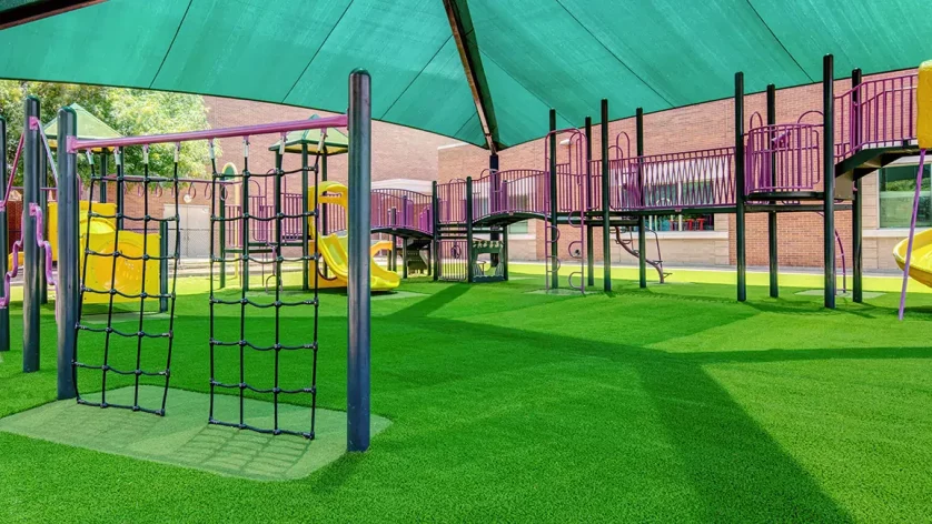playground on artificial grass