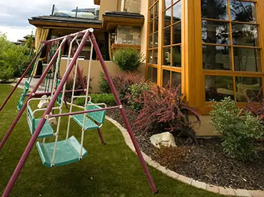 Artificial grass hotel playground from SYNLawn